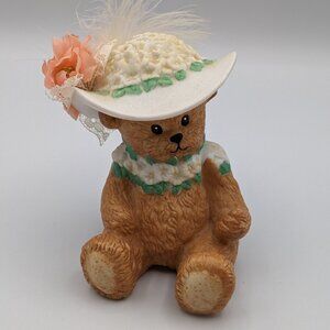 Chapeau Noelle by Lucy Rigg Apple Blossom Jeanne Bear Figurine 1995